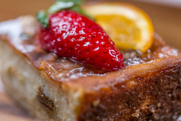 istock Strawberry-Lemon Fruit Cake on wooden background close-up 641878090