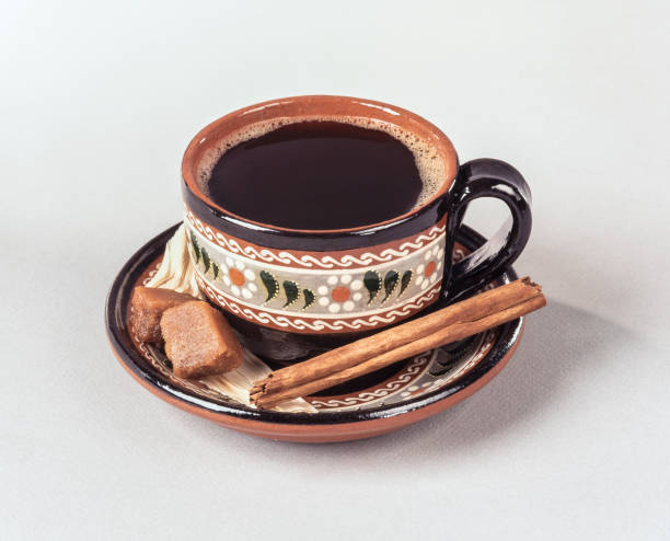 Mexican Coffee in clay Cup stock photo