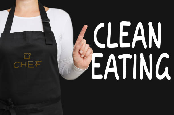 istock Clean eating concept is shown by kitchen chef 641885080