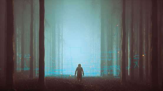 Mystery forest with lost astronaut.