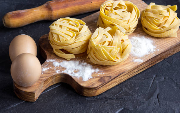 istock Raw italian pasta tagliatelle 641912388