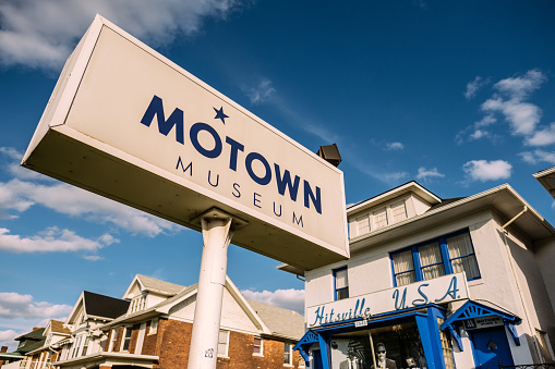 Detroit, Michigan, USA. Exterior of Motown Museum-Hitsville USA. Original location of Motown Music production. Established in 1958 by Berry Gordy Jr., this record company was the place that established many recording stars of that era.