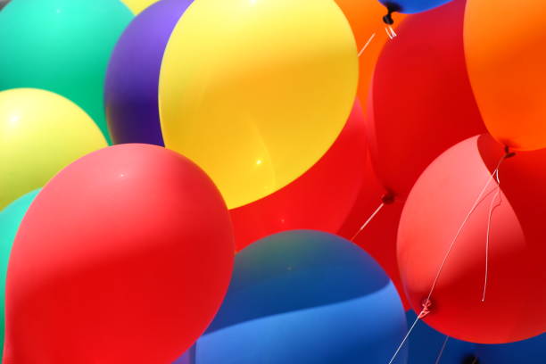 istock Red Yellow and Blue Balloons 641918746
