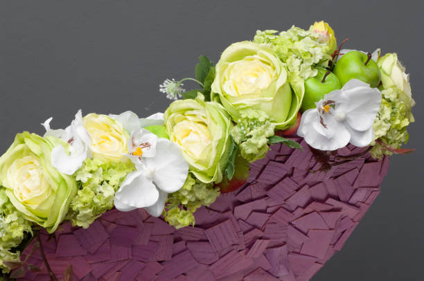 istock a bouquet of flowers on a grey background 641921076