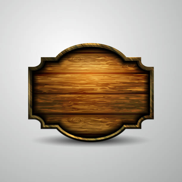 istock Vector realistic illustration of wooden signboard 641922822