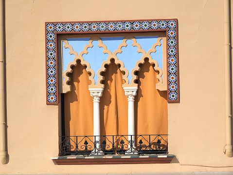 Old windows in Arabian style at Cordoba Spain - architecture background