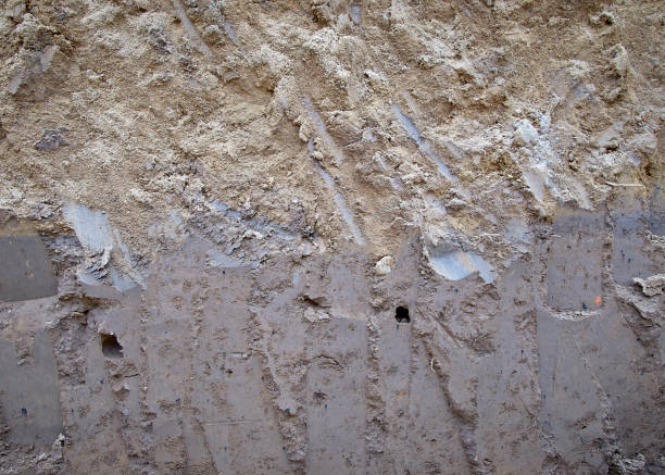 istock texture Layered soil of earth 641926822