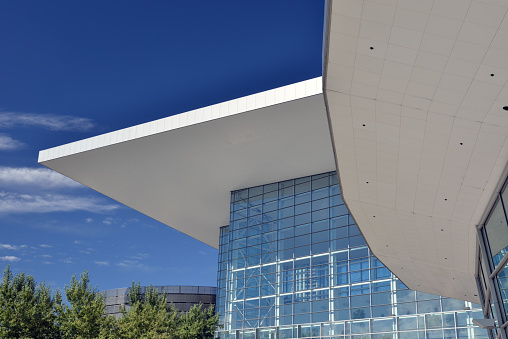 Architectural details of Colorado Convention Center in Denver, Colorado, USA