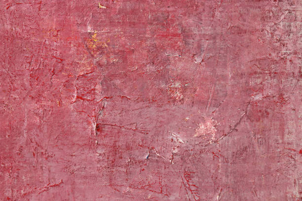 istock Red wall textures imitated by acrylic on canvas. Rough background. 641928752