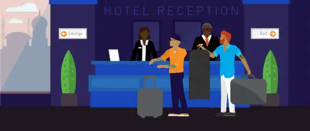 Vector illustration of Modern hotel scene