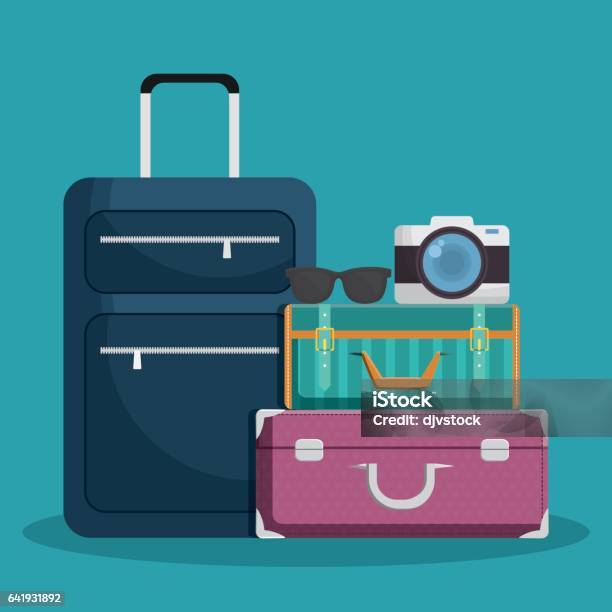 Luggage Travel Icon Image Stock Illustration - Download Image Now - Airplane, Art, Bag