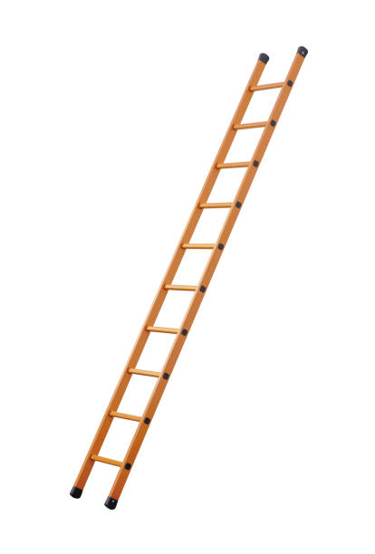 escalera (trazado de recorte!) aislado sobre fondo blanco - ladder fotografías e imágenes de stock