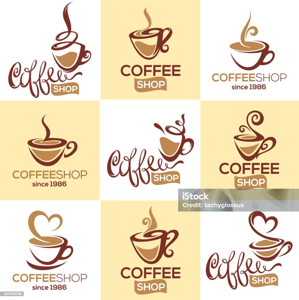 coffee shop, vector collection coffee shop, vector collection, signs, symbols and emblems Logo stock vector