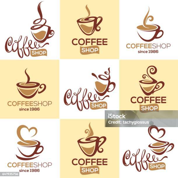 Coffee Shop Vector Collection Stock Illustration - Download Image Now - Logo, Coffee Shop, Coffee - Drink