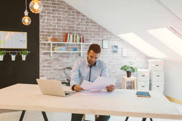 istock Businessman working in his office 641938238