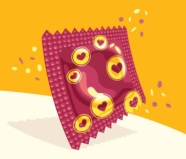 ilustrações de stock, clip art, desenhos animados e ícones de festive condom package - contraceção