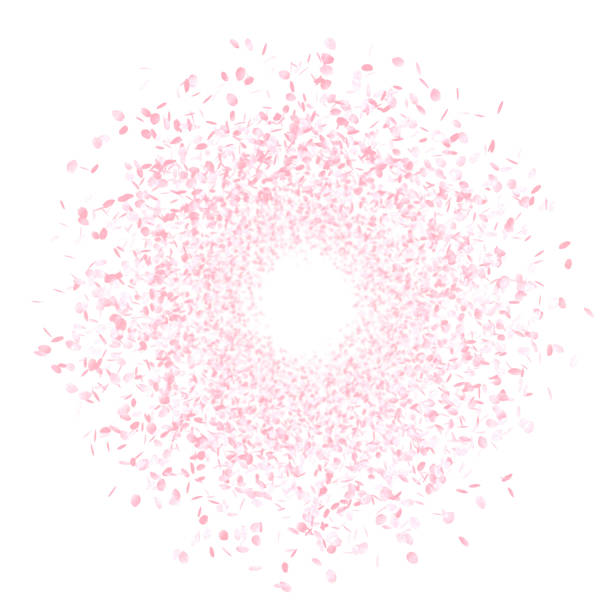 istock Spring Pink Flowers, Cherry Blossom Wreath 641949182