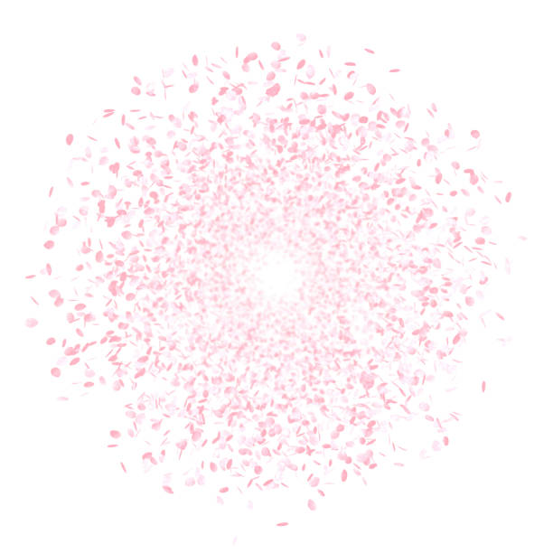 istock Spring Pink Flowers, Cherry Blossom Wreath 641949472