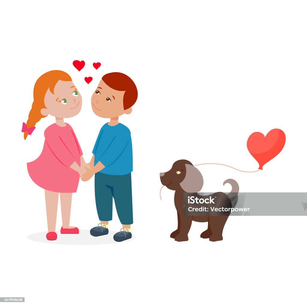 커플 사랑 벡터에 2명에 대한 스톡 벡터 아트 및 기타 이미지 - 2명, 개, 남성 - iStock