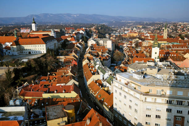 istock Zagreb Upper Town seen from above 641949898