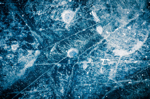 istock Abstract ice texture with air bubble - Stock image 641953378