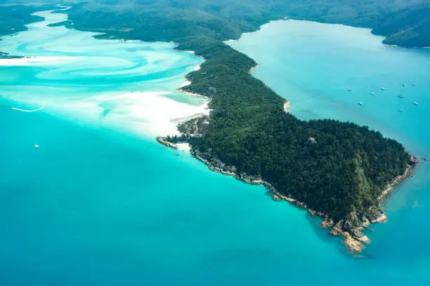 Whitehaven beach and Whitsundays, Aerial view, Queensland, East Coast. Australia