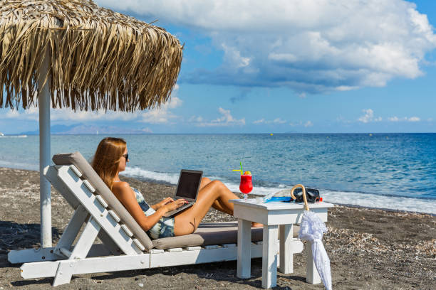 istock Young woman working out on vacation 641953588