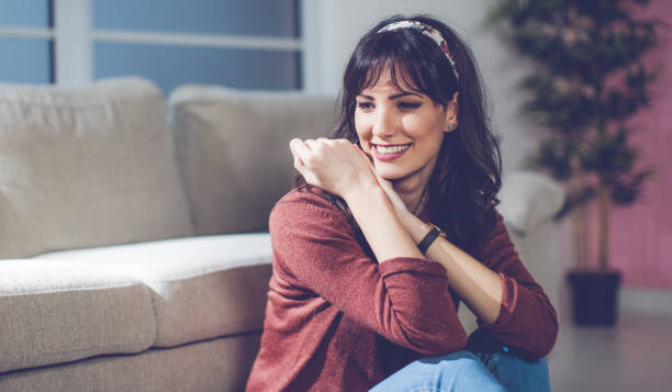 istock Beautiful girl posing indoors 641956636