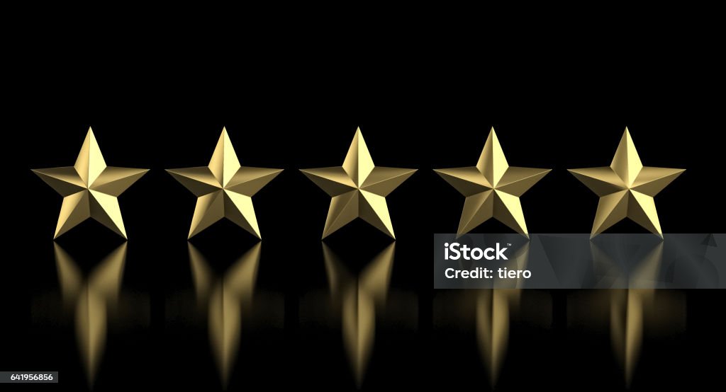 estrella de oro 5 - Foto de stock de Primera clase libre de derechos