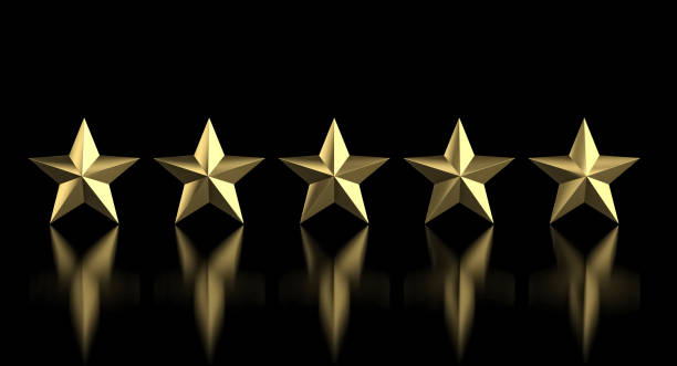 5 złota gwiazda - star shape service perfection gold zdjęcia i obrazy z banku zdjęć