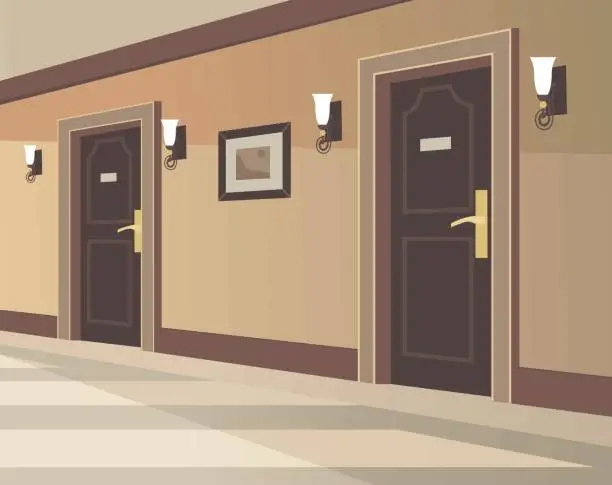 Vector illustration of Hotel Hallway