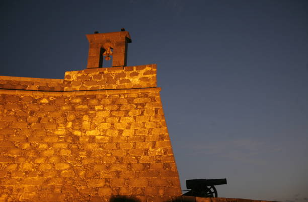 The Castillo de San Jose of the City of Arrecife on the Island of Lanzarote on the Canary Islands of Spain in the Atlantic Ocean. on the Island of Lanzarote on the Canary Islands of Spain in the Atlantic Ocean.