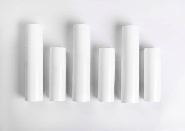 istock Blank cosmetic tubes on white background. Place for your text 641958576