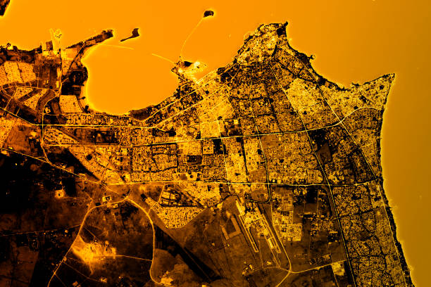 istock Kuwait City Abstract City Map Golden 641961112
