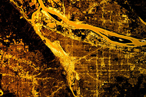 istock Portland Abstract City Map Golden 641961154