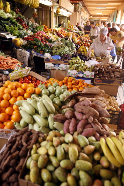 The Market Hall of the City of Santa Cruz on the Island of Tenerife on the Islands of Canary Islands of Spain in the Atlantic.