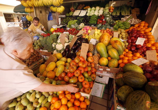 The Market Hall of the City of Santa Cruz on the Island of Tenerife on the Islands of Canary Islands of Spain in the Atlantic.