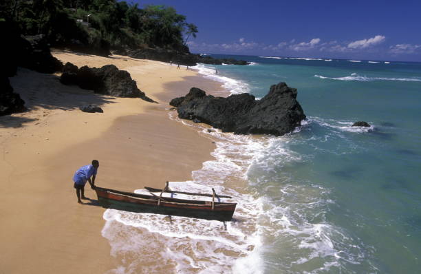AFRICA COMOROS ANJOUAN the beach of the village Moya on the Island of Anjouan on the Comoros Ilands in the Indian Ocean in Africa. comoros stock pictures, royalty-free photos & images