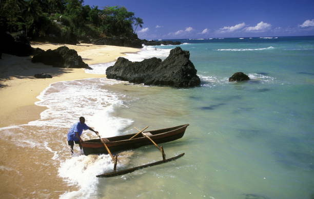AFRICA COMOROS ANJOUAN the beach of the village Moya on the Island of Anjouan on the Comoros Ilands in the Indian Ocean in Africa. comoros stock pictures, royalty-free photos & images