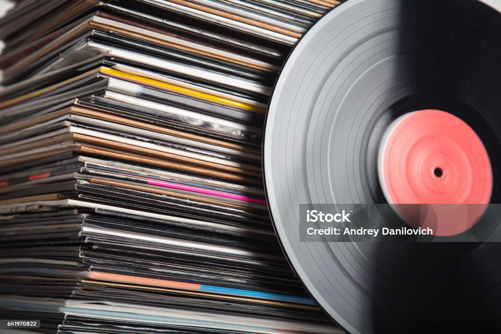 Vinyl Unterlagen, Nahaufnahme - Lizenzfrei Schallplatte Stock-Foto
