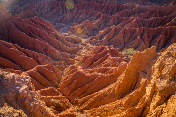 Red hills of Tatacoa Desert in Huila, Colombia stock photo