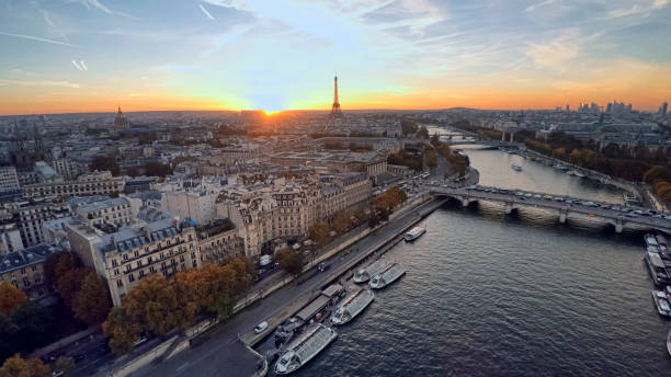 istock Aerial view of Paris with Eiffel tower 641975378