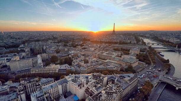 istock Aerial view of Paris with Eiffel tower 641975386