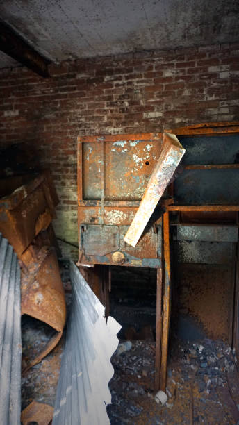 istock Abandoned and Derelict Factory Building 641975742