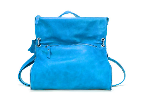 istock Elegant  blue  leather woman's handbag 641975944