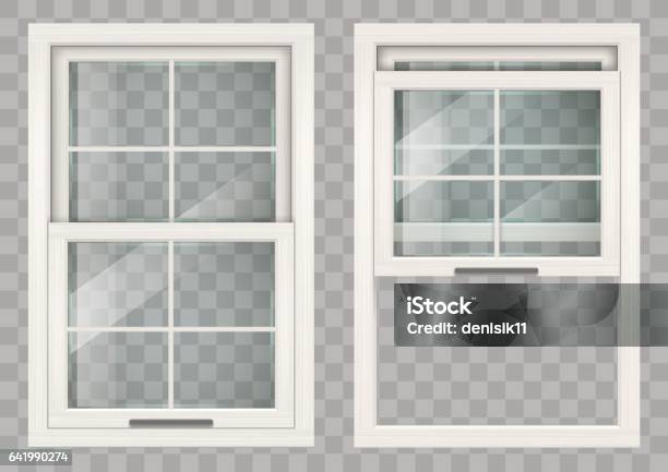 Wooden Sliding Window Stock Illustration - Download Image Now - Window, Vector, Home Interior