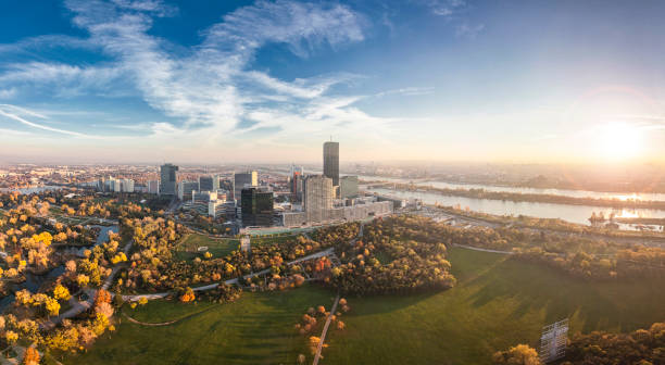 istock Danube City Vienna at the Danube river in Austria 641990832