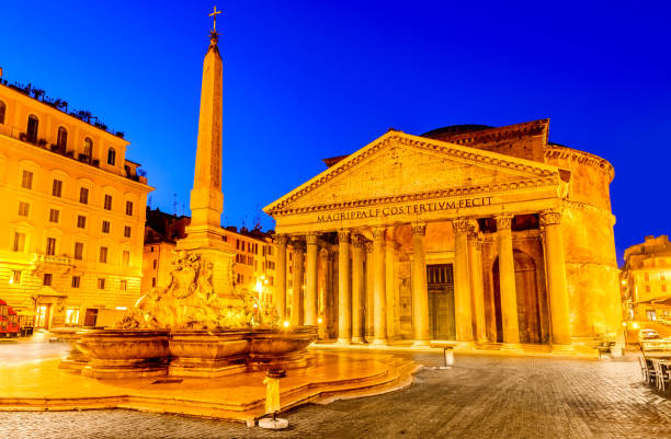 istock Rome, Italy - Pantheon in the night 641993056