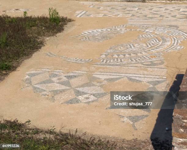 Ancient Antique Mosaic Fragment Stock Photo - Download Image Now - Abandoned, Ancient, Ancient Greece