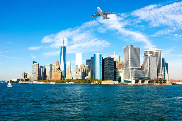 istock New York City Skyline Airplane 641997994